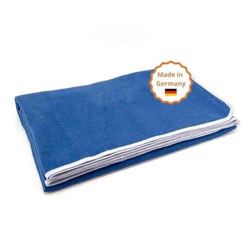 sleepling Kuscheldecke Premium Made in Germany, Sofadecke, 150 x 200 cm, Ökotex, waschbar, dunkelblau Melange