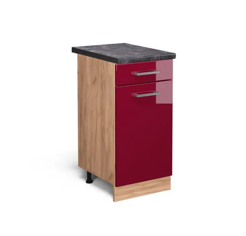 Vicco Unterschrank R-Line, Bordeaux Hochglanz in braun von Vicco