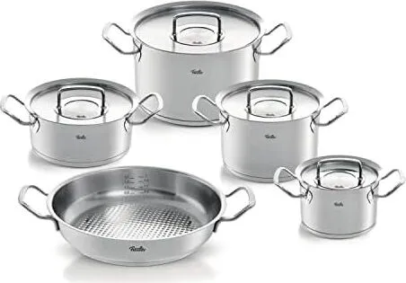 Fissler Original-Profi Collection Edelstahl-Topfset 5-teilig - Hochwertiges Kochtopf-Set aus 18/10 Edelstahl, geeignet für alle Herdarten inkl. Induktion. Mit Cookstar Allherdboden für optimale Wärmeverteilung und integrierter Mess-Skala für präzises Dosieren.
