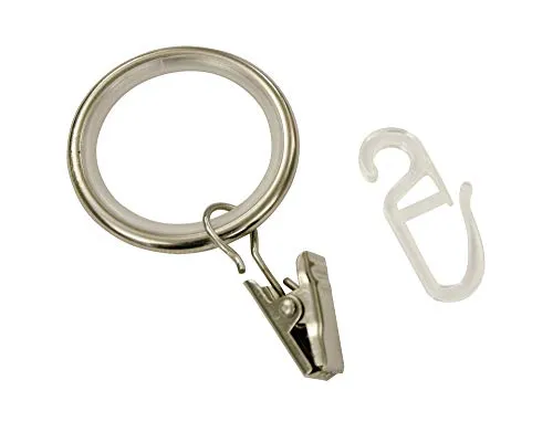 Gardinia 32071 Vorhangringe, 19 mm, Edelstahl-Optik