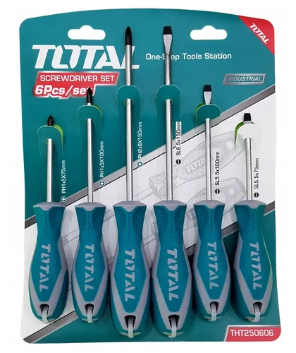 Profi Schraubendreher Set 6-tlg Schraubenzieher Satz Kreuzschlitz Schlitz CrV