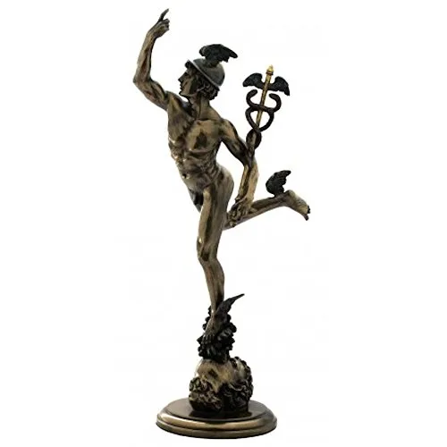 Hermes Figur Götterbote - Veronese bronziert Gott Statue Götter Helden