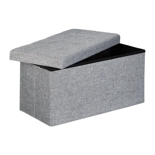 Faltbare Sitzbank 85 L - Klappbare Sitztruhe in Grau - Hocker & Barhocker - Platzsparendes Design mit 85 Litern Stauraum, ideal für jede Wohnung und vielseitig einsetzbar.