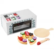 Small Foot - Wooden Play Food Pizza Oven Set 25dlg. - Rollenspiele: Fördert die Kreativität und sozialen Fähigkeiten der Kinder beim gemeinsamen Pizza backen und Teilen.