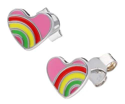 TRENDOR Schmuck Kinder-Ohrringe Silber 925 Herz Ohrstecker 41669