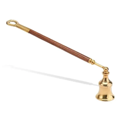 Produktbild NKlaus Kerzenlöscher Messing mit Holzgriff ca. 26,5 cm lang beweglicher Kopf Leuchter-Öllampen-Kerzenlöscher 4036