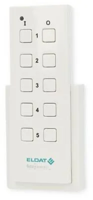 Eldat RT34-5005E-01-02K 5-Kanal Handsender - Rollläden & Zubehör, vielseitig einsetzbarer Handsender mit 5 Kanälen zur einfachen Steuerung von bis zu fünf elektrischen Verbrauchern.