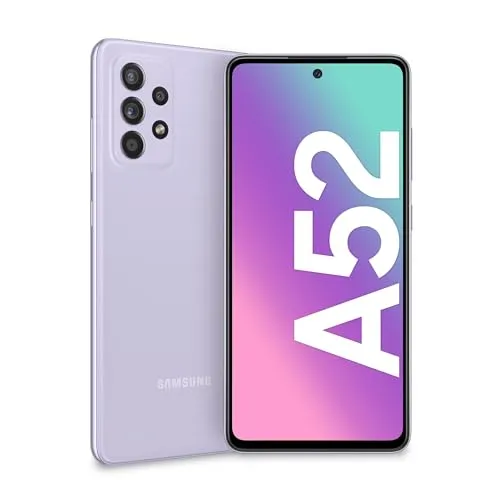 SAMSUNG Galaxy A52 128GB, Violett - Leistungsstarkes Smartphone - Simlockfreies Handy mit 128GB Speicher, 4500 mAh Akku und beeindruckender 64MP Quad-Kamera für atemberaubende Fotos.