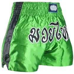 BAY-Sports Muay Thai Kick Hose Schwarz-Grün XL von BAY-Sports