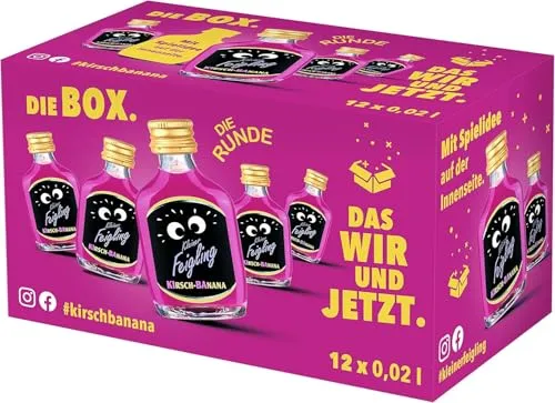 Kleiner Feigling | Kirsch-Banana | 12 x 0,02l | Marken – Spirituose | Premium Likör | Feiern mit Fantasie