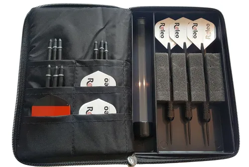 Sparset Roleo Dart Darttasche mit Dartpfeilen 20g - Taschen & Etuis: Komplettes Dartset mit 20g Dartpfeilen, Ersatzflys und Ersatzshafts in einer praktischen Darttasche für optimale Aufbewahrung und Transport.