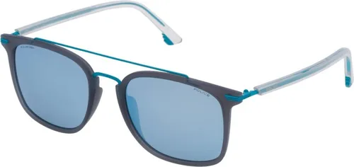 POLICE SPL58354M20P Sonnenbrille - Sportbrille mit luxuriösem Design in Blau, ideal für Outdoor-Aktivitäten wie Angeln oder Laufen. Leichte Passform und UV-Schutz für maximalen Komfort und Stil.