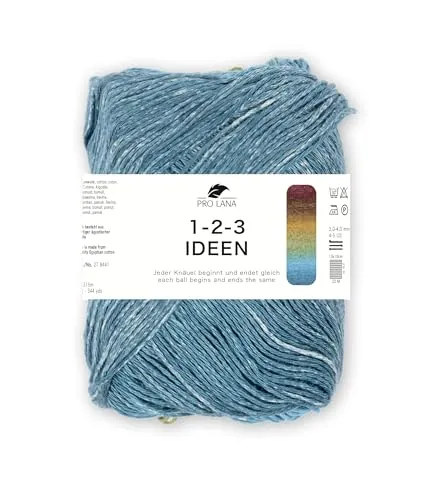 Pro Lana 1-2-3 IDEEN, weiches Sommergarn, 100% Baumwolle, 100g/310m Lauflänge, NS3,0-4,0 (braun/petrol)