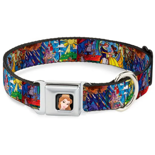 Dog Collar DYX-Belle CLOSE-UP Full Color Beauty & the Beast Stained  (US IMPORT)