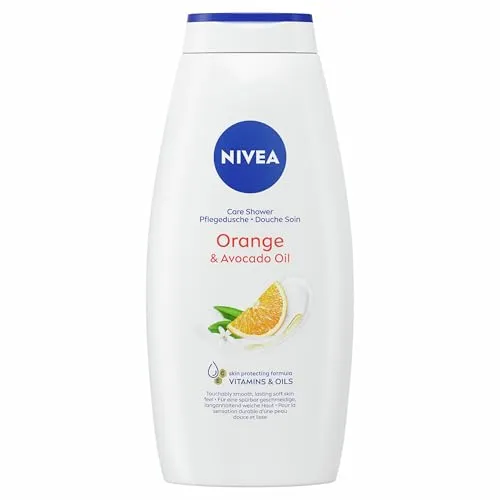 NIVEA Orange & Avocado Oil Pflegedusche, Duschgel mit Vitaminen & natürlichen Ölen, feuchtigkeitsspendende und pH-hautneutrale Cremedusche mit zartem Orangenduft (750 ml)