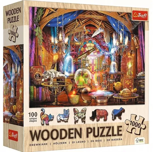 Puzzle drewniane 1000el Czarodzieskaj komnata von Trefl - Holzpuzzle mit 100 einzigartigen Tierformen, ideal für kreative Köpfe und Liebhaber von Ästhetik. Fördert Gedächtnis und praktische Fähigkeiten. Perfekt für Erwachsene und Kinder ab 12 Jahren!