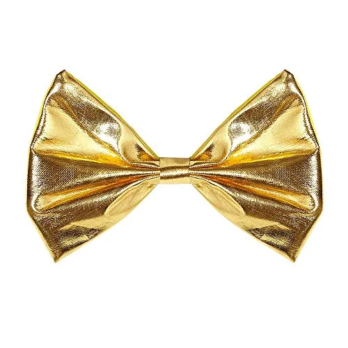 Widmann 53753 - Metallic Gold Fliege für Erwachsene, perfektes Accessoire für Karneval und Mottoparty