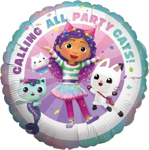 Party Factory Gabbys Puppenhaus Folienballon, 45 cm, rund,