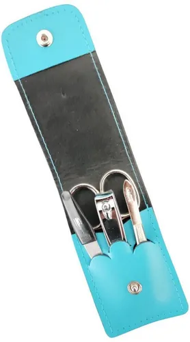 EloModa Maniküre-Etui 4-teiliges Solingen* Maniküre Set mit echt Leder Etui, Nagelschere, 4 tlg., Made in Germany