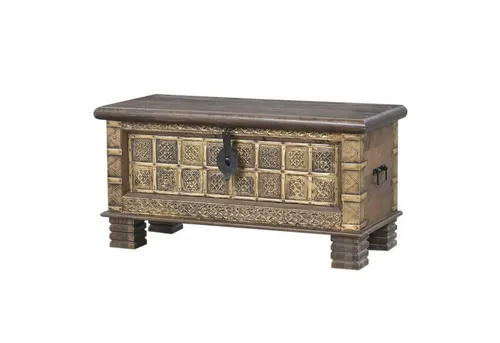Marrakesch Orient Truhenbank Amreet – Massivholz Vintage Boho Aufbewahrung