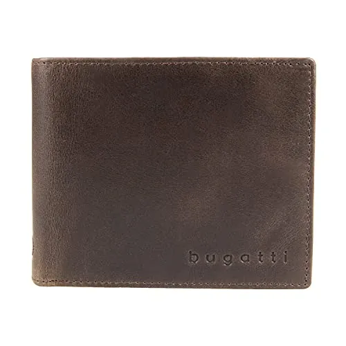 bugatti Volo Coin Wallet 10CC Geldbörse Brown - Hochwertige Herren Geldbörse aus braunem Leder mit Platz für bis zu 10 Kreditkarten und Münzfach – ideal für den urbanen Stil.