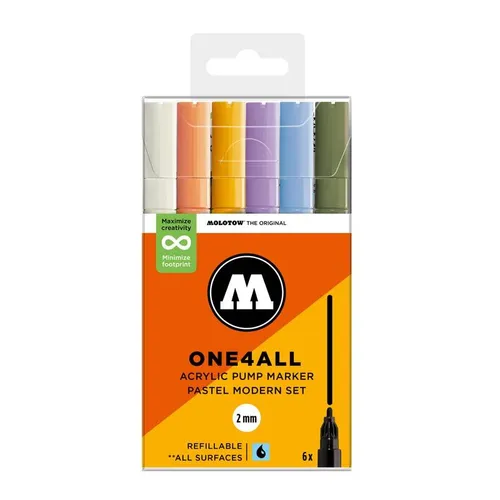 Molotow ONE4ALL Marker - 127HS Pastel Modern Set für kreative Projekte - Schreibutensilien für Deko, Home DIY und Streetart. Vielseitige, hochpigmentierte Farben für individuelle Kunstwerke.