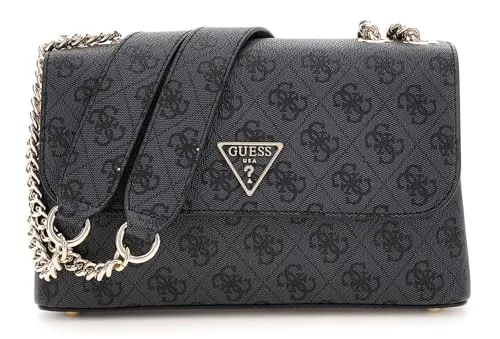 Guess Eco Erica Schultertasche 24 cm schwarz - Stylische Handtasche aus nachhaltigen Materialien, perfekt für modebewusste Frauen, die Wert auf Umweltfreundlichkeit legen.