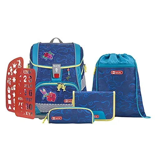 Step by Step Schulranzen-Set 2IN1 PLUS REFLECT „Rainbow Colibri“ - Ergonomischer Schulranzen mit höhenverstellbarem Hüftgurt und Reflektoren für optimale Sichtbarkeit – verwandelt sich im Handumdrehen in einen coolen Rucksack für Abenteuer!