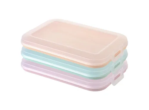 Engelland Frischhaltedose Aufschnittdosen für den Kühlschrank, Aufschnittboxen, PP-Kunststoff, BPA-frei, (Vorteils-Set, 3-tlg., mit transparentem Deckel), stapelbar, platzsparend, Ordnung im Kühlschrank, Organizer, Stapelbox