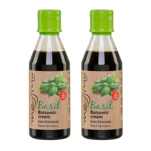 Balsamico Creme Basilikum 2x 0,25l Flasche |  Griechische Essigspezialitäten |
