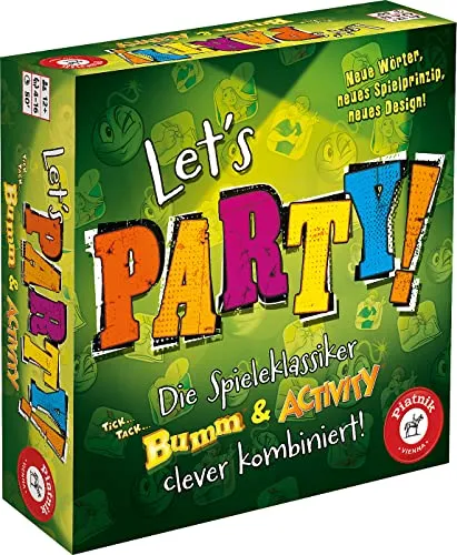 Piatnik 6382 - Lets Party | Activity und Tick Tack Bumm kombiniert - Gesellschaftsspiel für 4 bis 16 Spieler, ideal für Spieleabende mit Freunden und Familie, ab 12 Jahren, sorgt für jede Menge Spaß und Action!