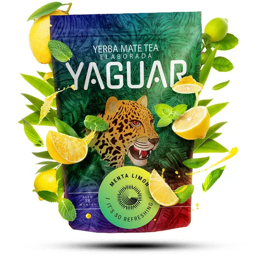 Mate Tee Yaguar Menta Limon Yerba Mate Tee mit Zitrone Minze Ungeröstet 500 g