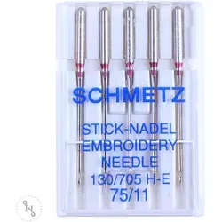 Nähmaschinennadeln Schmetz 130/705H-E Stick Nadeln Stärke 75/11 5