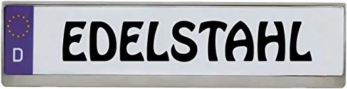 carstyling XXL Design Kennzeichenrahmen Edelstahl 1 Stück - Eleganter Edelstahl-Kennzeichenrahmen für Standardgröße 52 x 11 cm. Besonders langlebig und bruchfest – ideal für den täglichen Einsatz ohne Rostbildung.