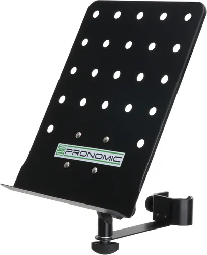 Pronomic NH-100 Notenhalter für Mikroständer - Notenständer Zubehör, stabiler Notenhalter für Sänger und Musiker, ideal für Studio, Bühne und Proberaum, passend für Rohrdurchmesser von 10 bis 25 mm.