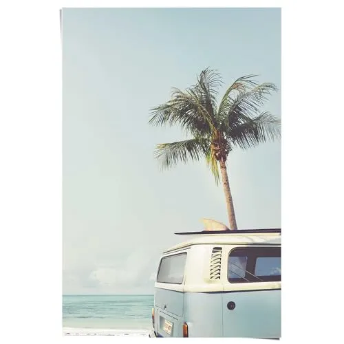 REINDERS Poster, Surfer Sommer, Schlafzimmer, Poster, Wanddeko, Room Decor, 150 gr. glänzend Bilderdruckpapier, Blau, 91,5x61cm