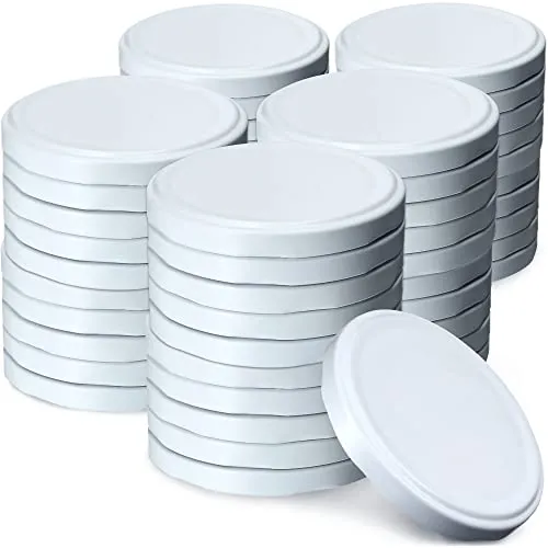 KADAX Schraubdeckel fi82 mm, Twist-Off-Deckel Set aus Metall, Ersatzdeckel für Einmachgläser, Deckel mit 6 Einrastzähnen für Sturzgläser und Einmachgläser (Weiß, 50 Stück)