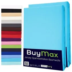 Buymax® Spannbettlaken 90x200cm Doppelpack in blau von Buymax