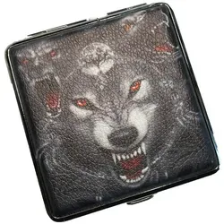 Westernlifestyle Aufbewahrungsbox Zigarettenetui Wolf Adler silberfarben