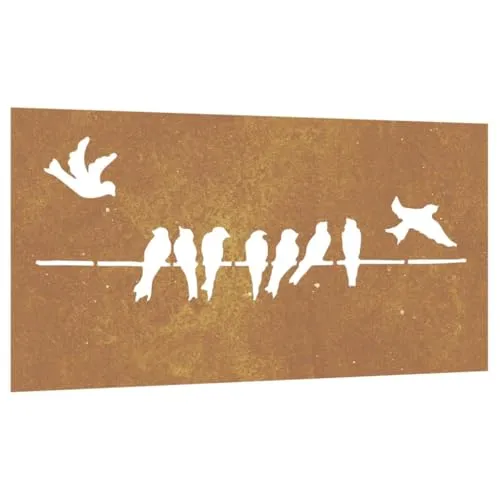 vidaXL Garten Wanddeko mit Vogel-Design - Dekorative Zäune: Wetterfeste Wandkunst aus Cortenstahl, langlebig und pflegeleicht, ideal für eine ansprechende Gartengestaltung.