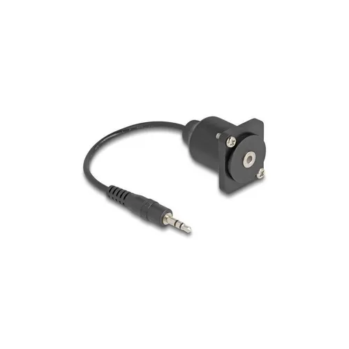 Delock 88150 - D-Typ Kabel 3.5mm Klinkenstecker zu Buchse, 20 cm schwarz für optimale Audioverbindungen