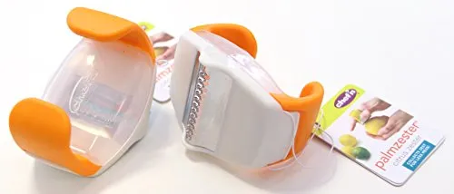 Chef'n Zestenreißer PalmZester, Zitronenschaber mit Klinge aus Edelstahl, Ziseliermesser mit ergonomisch geformtem Körper (Farbe: Gelb, Grün, Orange - nicht frei wählbar), Menge: 1 Stück