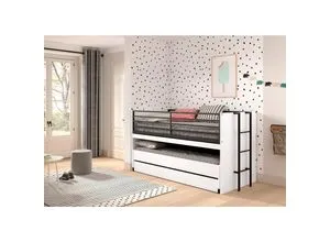 Vipack Funktionsbett 90x200 mit Schublade - Betten & Bettgestelle, praktisches Spielbett mit integrierter Schreibplatte und Schublade für optimalen Stauraum und kreativen Schlafplatz.