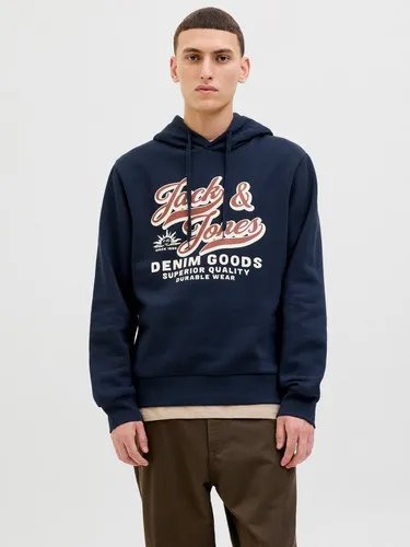 Jack & Jones Kapuzensweatshirt JJELOGO SWEAT HOOD 2 COL 25/26 NOOS – Stylisches Hoodie in Blau - Modisches Kapuzensweatshirt aus pflegeleichter Baumwollmischung, ideal für den Alltag. Mit stylischem Print und regulärer Passform für hohen Tragekomfort.