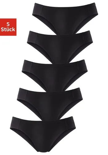 Bikinislip PETITE FLEUR, Damen, Gr. 42, schwarz - Funktionsunterwäsche aus weicher Piqué-Qualität mit elastischen Abschlüssen für perfekten Sitz. Ideal für den Alltag und bequem im 5er-Pack.