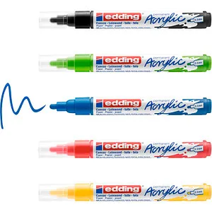 edding 5100 basic Acrylstifte Set - 5 Farben (2,0