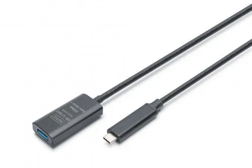 DIGITUS Aktives USB 3.2 Gen2 10G Verlängerungskabel - KABEL & ADAPTER, 5m Länge für maximale Flexibilität und Datentransferraten bis zu 10 Gbit/s – ideal für schnelle Datenübertragungen.