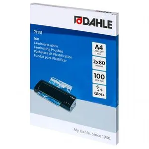 Dahle Laminierfolien 71141, DIN A4, 80 mic, glänzend, 100 Stück