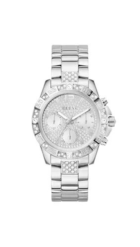 GUESS Watch GW0771L1 - Elegante Armbanduhr für Damen - Stilvolle Armbanduhr mit Multi Zifferblatt und Kalenderfunktion, ideal für jede Gelegenheit. Hochwertiges Edelstahlband und wasserdicht bis 5 bar – ein perfektes Geschenk!