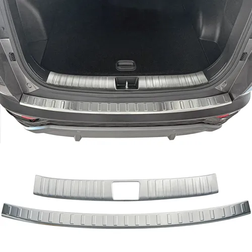 Ladekantenschutz Edelstahl für Hyundai Tucson ab 2020 - Stoßfängerabdeckung aus rostfreiem Edelstahl, passgenau und langlebig, mit selbstklebenden Klebestreifen für einfachen Einbau.